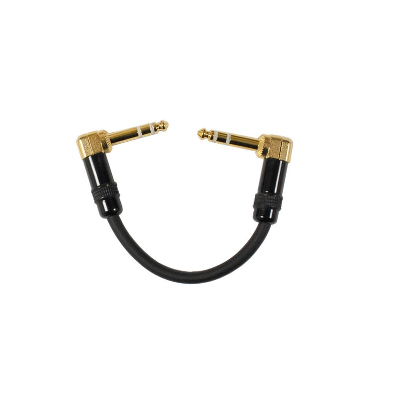 AUDIO 2000'S Audio2000's C25000 0.5 Feet 1/4 Inch TRS Right Angle to 1/4 Inch TRS Right Angle Cable - Image 1
